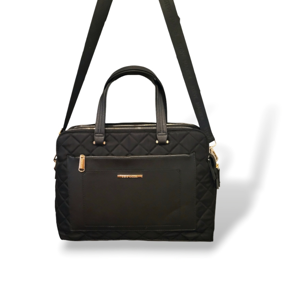 Steve Madden Quilted Black Laptop B Space Satchel